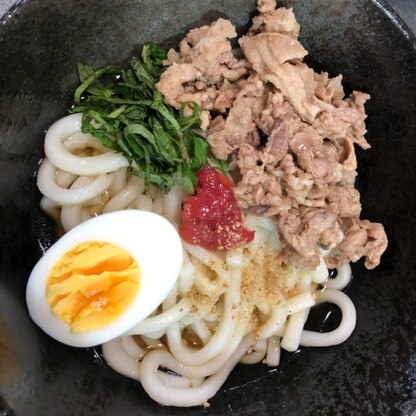 美味しくできました！お肉と卵を追加でトッピングしてみました！